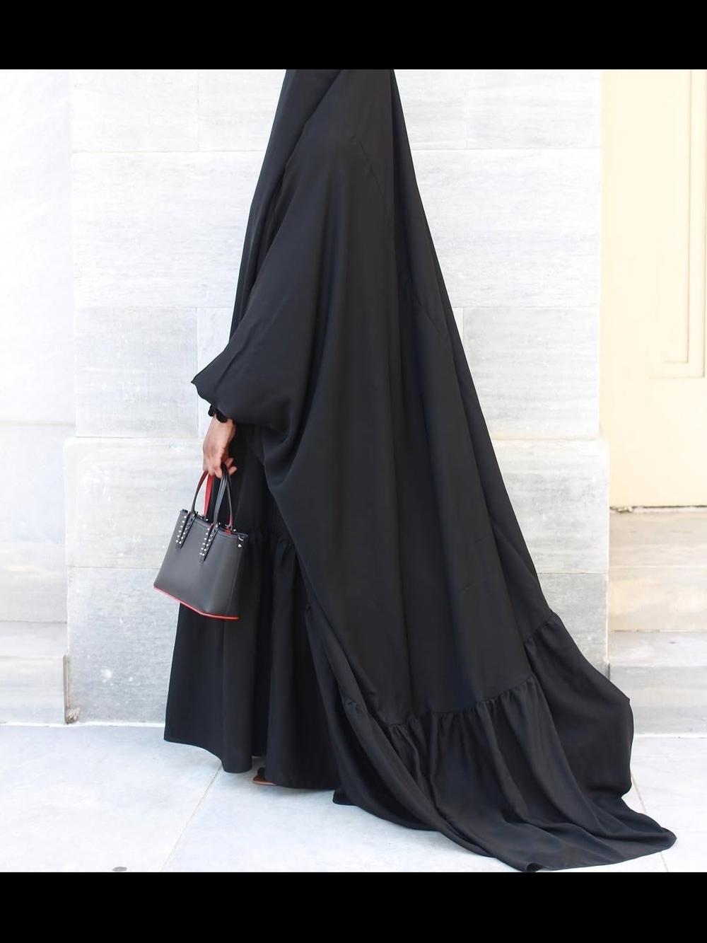 Gorgeous Ruffle Jilbab with Flowing Train